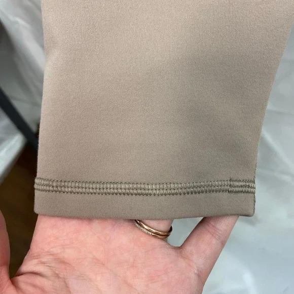 Fabletics women's tan powerhold tummy control stretch athletic active leggings L - Picture 3 of 9